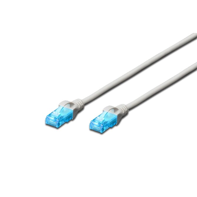 Digitus Patch Cable, UTP, CAT 5e, AWG 26/7, měď, šedý 0,25m