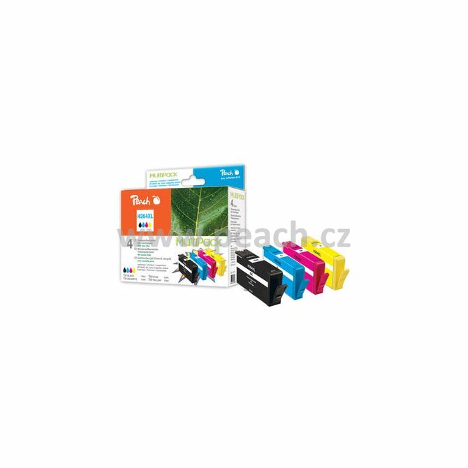 PEACH kompatibilní cartridge HP No 364XL MultiPack, Black, Cyan, Magenta, Yellow, 19 ml, 3x 12 ml