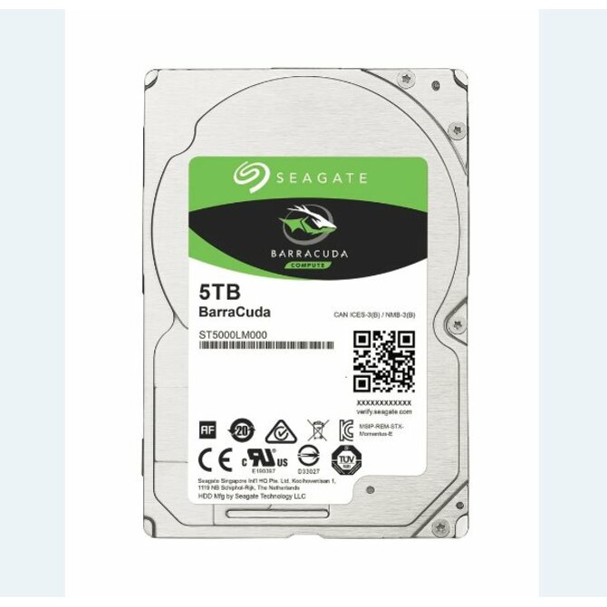 Seagate BarraCuda 2.5" HDD, 5TB, 2.5", SATAIII, 128MB cache, 5.400RPM