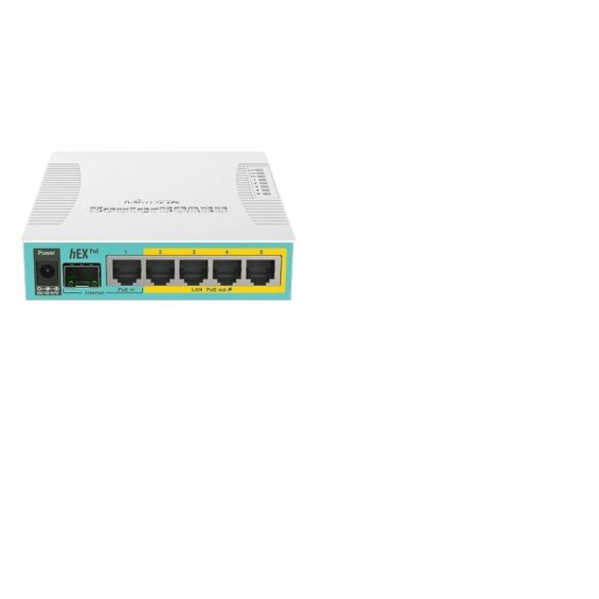 MikroTik RB960PGS, hEX PoE, 800MHz CPU, 128MB RAM, 5xGLAN, USB, L4, PSU