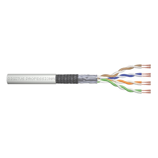 Digitus Kabel CAT 5e SF-UTP,  délka 100 m, papírová krabička, AWG 26/7, PVC, simplex, barva šedá