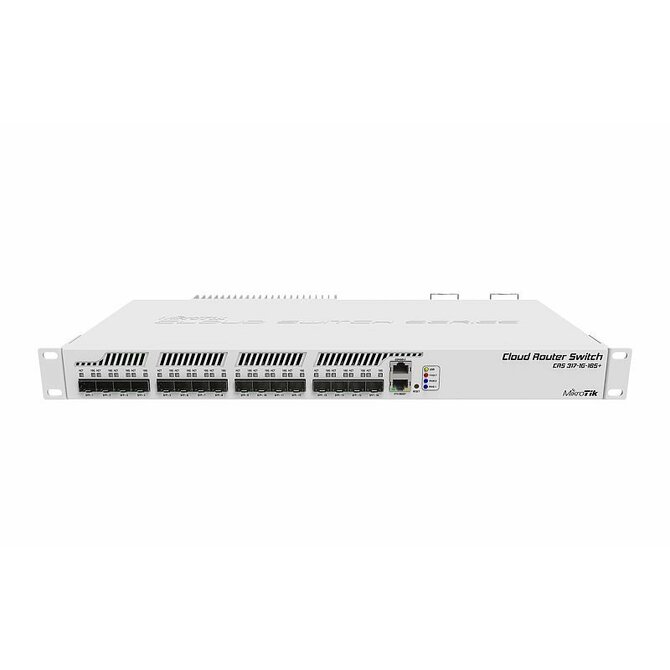 MikroTik CRS317-1G-16S+RM 800MHz CPU, 1GB, 1xGLAN, 16xSFP+cage, ROS L5, Dual PSU,1U Rackmount