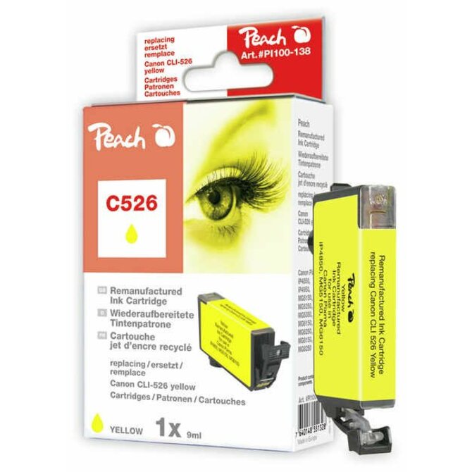 PEACH kompatibilní cartridge Canon CLI-526Y, Yellow, 9 ml