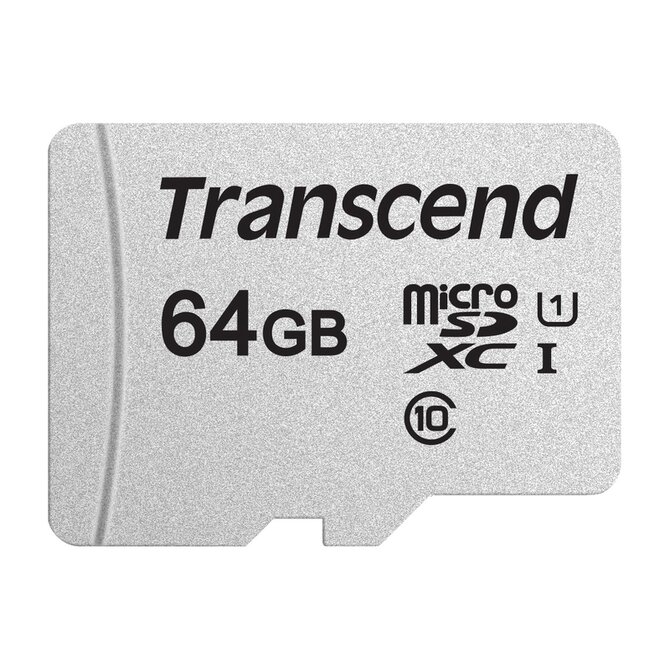 Transcend 64GB microSDXC 300S UHS-I U1 (Class 10) paměťová karta (bez adaptéru) 