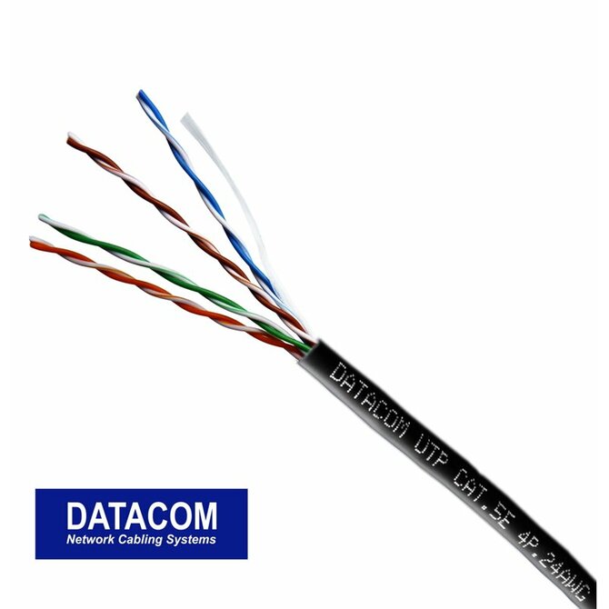 DATACOM OUTDOOR UTP drát CAT5E PE, venkovní, Fca 100m černý