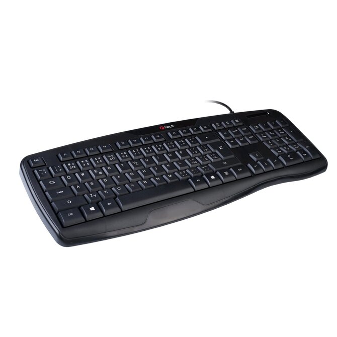 C-TECH klávesnice KB-107 USB, ERGO, černá, CZ/SK