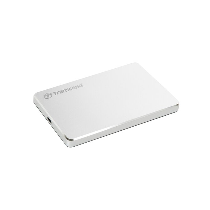 TRANSCEND 1TB StoreJet 25C3S, 2.5", USB-C (3.1 Gen 1) Stylový externí hard disk, ultra-tenký, stříbrný