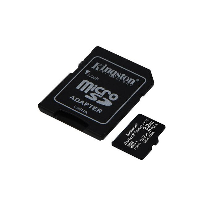 KINGSTON 32GB microSDHC CANVAS Plus Memory Card 100MB read - UHS-I class 10 Gen 3 