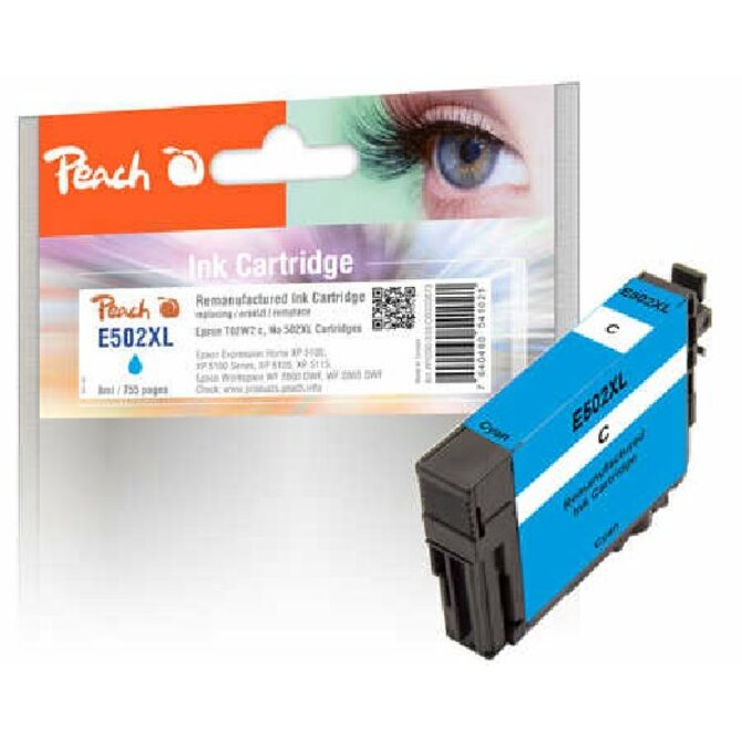 PEACH kompatibilní cartridge Epson T02W2, No 502XL azurová, 8ml