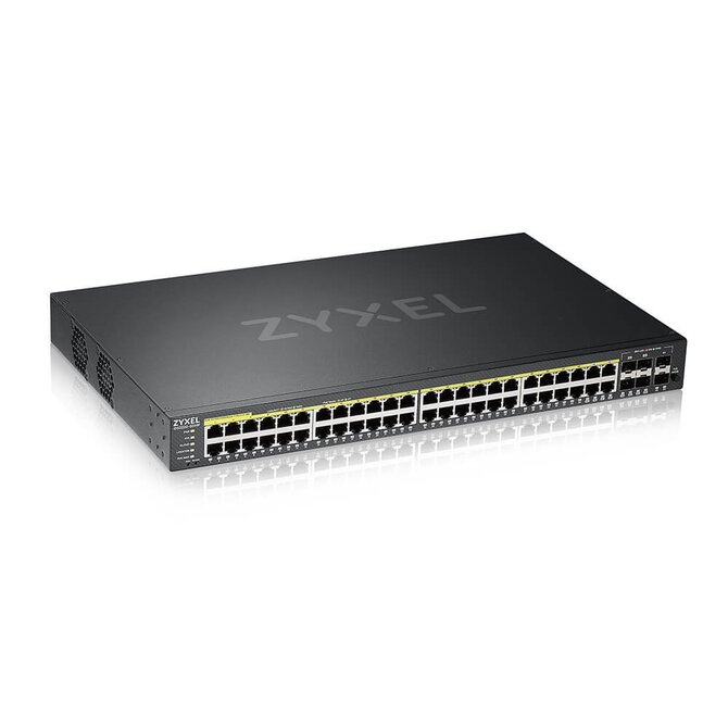 Zyxel GS2220-50HP,EU region,48-port GbE L2 PoE Switch with GbE Uplink (1 year NCC Pro pack license bundled)