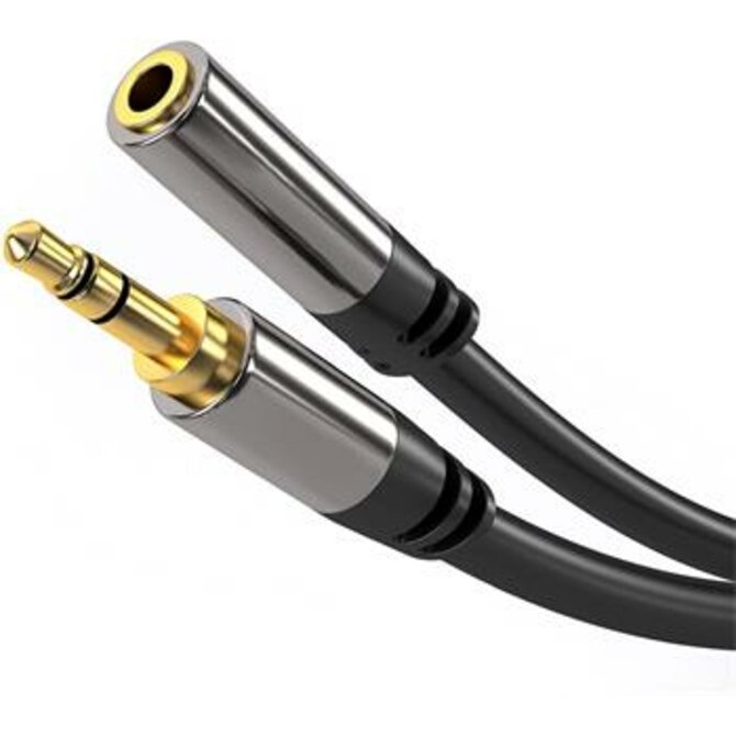 PremiumCord HQ stínený prodlužovací kabel Jack 3.5mm - Jack 3.5mm M/F 1,5m