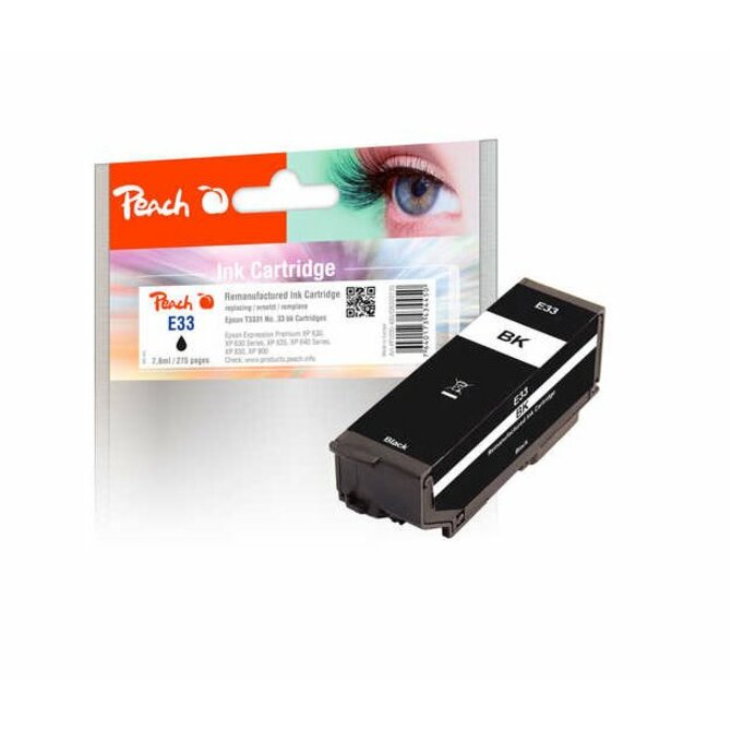 PEACH kompatibilní cartridge Epson T3331, No 33, black, 7,6 ml