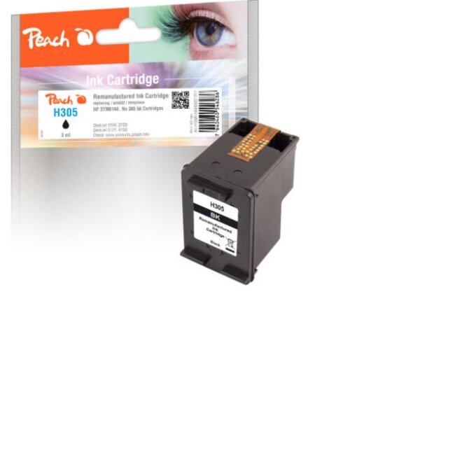 PEACH kompatibilní cartridge HP No 305, black, 3ml