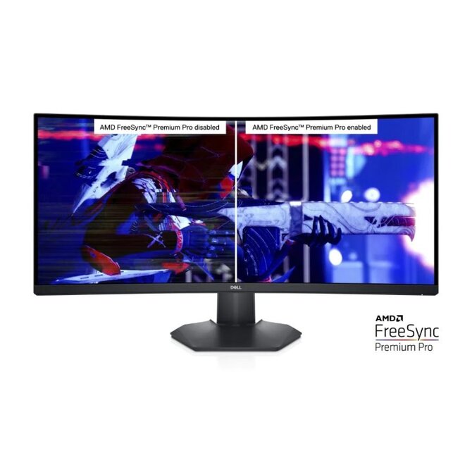 Dell S3422DWG  LCD 34"/3440x1440 144Hz/2ms/3000:1/2xHDMI 2.0/DP/USB/VA panel/cerny