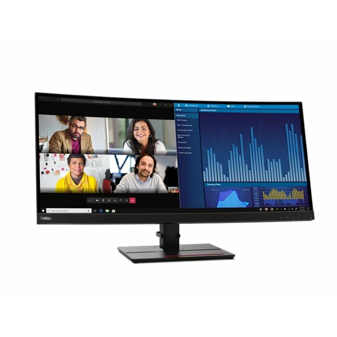 Lenovo LCD P34w-20 34" IPS zakřivený/3440x1440/6ms/DP/2xHDMI/3xUSB/USB-C/RJ45/výškově nastavitelný/repro/webcam/černá