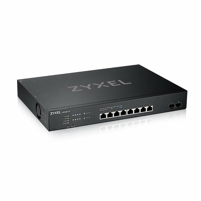 Zyxel XS1930-12F, 10-port 10G Smart Managed Fiber Switch, 2 Multi-Gigabit Ports