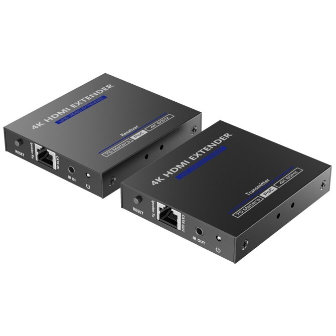 PremiumCord HDMI 2.0 extender Ultra HD 4kx2k@60Hz na 70m přes Cat6/Cat6A/Cat7