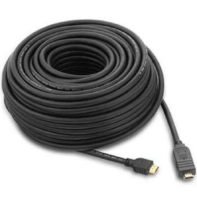 PremiumCord HDMI High Speed with Ether. kabel se zesilovačem, 15m, 3x stínění, M/M, zlacené konektory, černý