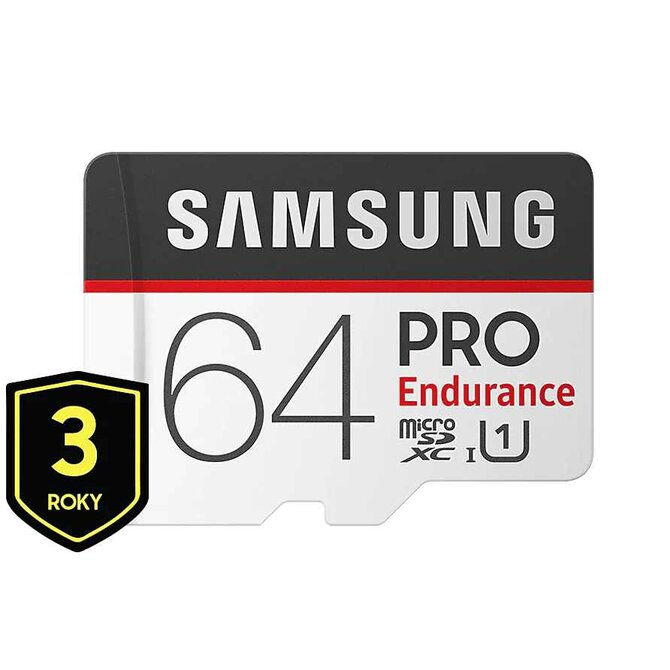 Samsung PRO Endurance/micro SDXC/64GB/100MBps/UHS-I U1 / Class 10/+ Adaptér