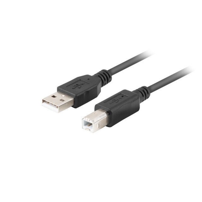 LANBERG USB-A (M) na USB-B (M) 2.0 kabel 1m, černý