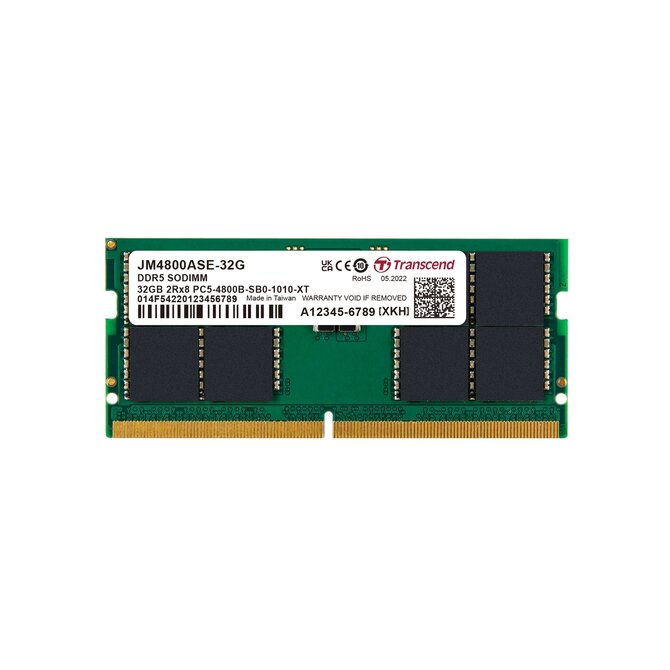 Transcend paměť 32GB SODIMM DDR5 4800 (JetRam) 2Rx8 2Gx8 CL40 1.1V