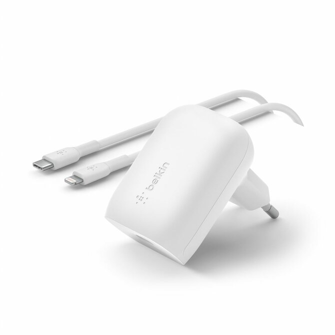 Belkin BOOST CHARGE™ 30W USB-C Power Delivery PPS nástěnná nabíječka + 1m USB-C na lightning kabel, bílá