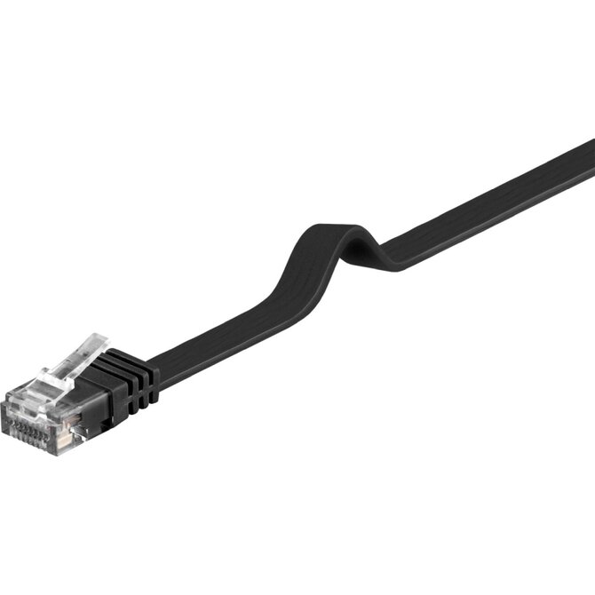 PremiumCord Plochý patch kabel UTP RJ45-RJ45 CAT6 0.5m černá