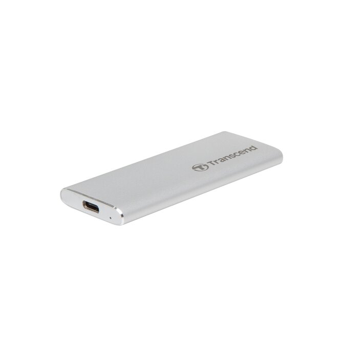 Transcend ESD260C 250GB USB 3.1 Gen2 (USB-C) Externí SSD disk (3D TLC), 520MB/R, 460MB/W, kompaktní rozměry, stříbrný