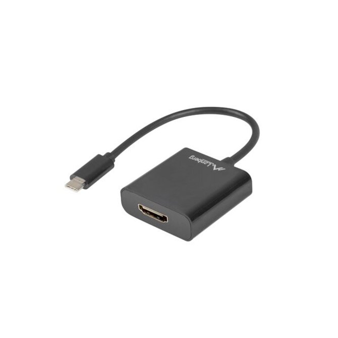 LANBERG USB-C(M) 3.1 na HDMI(F) adaptér kabel 15CM (Displayport ALT MODE) černý  