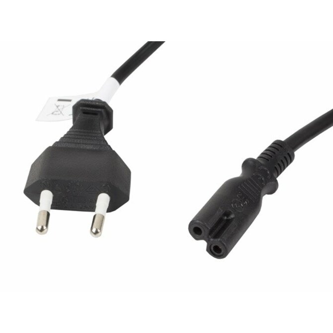 LANBERG CEE 7/16 na IEC 320 C7 EURO (RADIO) POWER CORD 1.8M VDE černý  