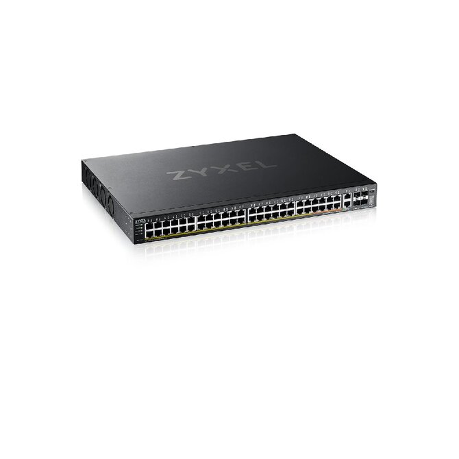 Zyxel XGS2220-54HP, L3 Access Switch, 600W PoE, 40xPoE+/10xPoE++, 48x1G RJ45 2x10mG RJ45, 4x10G SFP+ Uplink, incl. 1 yr 