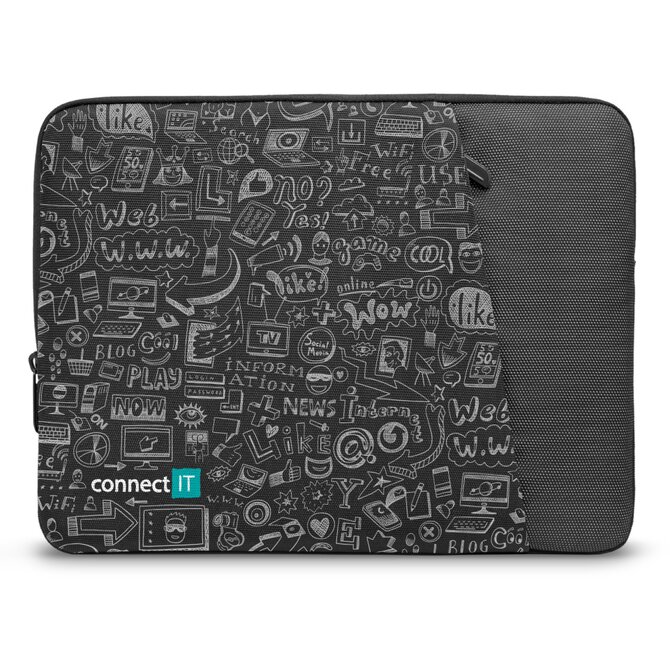 CONNECT IT Doodle pouzdro pro notebook 13.3", ČERNÉ