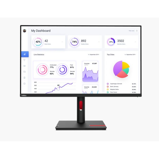 Lenovo LCD T32p-30 31,5" IPS/3840x2160/6ms/1x USB-C/HDMI/DP/4x USB 3.1/RJ45/Pivot/VESA