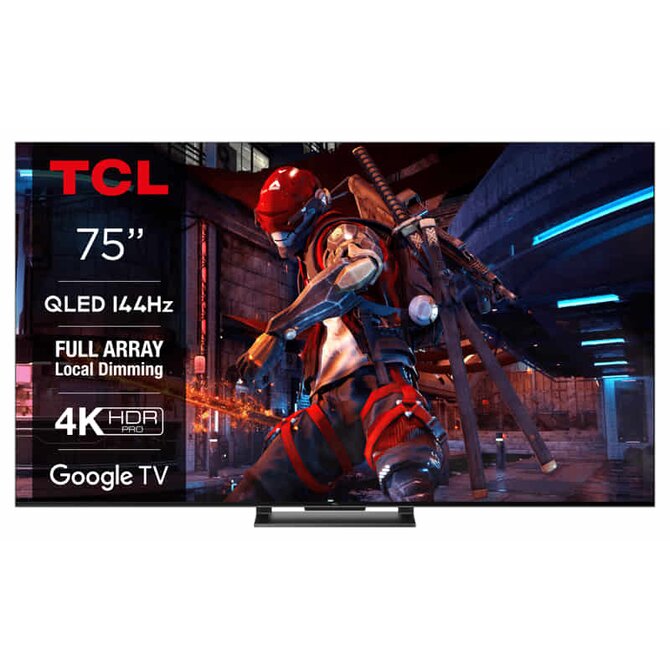 TCL 75C745 SMART TV 75" QLED/4K UHD/Full Array LED/144Hz/4xHDMI/USB/LAN/Google TV