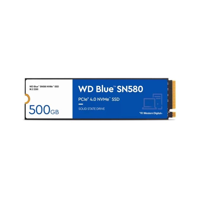 WD BLUE SSD NVMe 500GB PCIe SN580,Gen4 , (R:4000, W:3600MB/s)