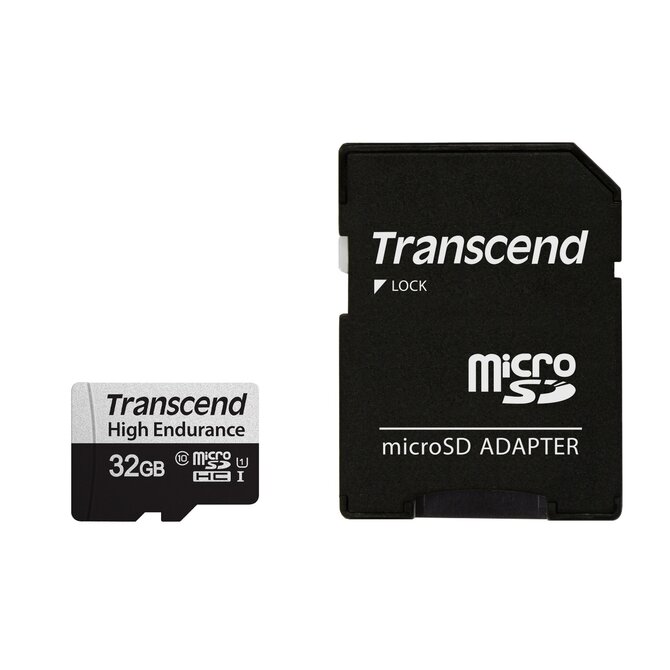 Transcend 32GB microSDXC 350V UHS-I U1 (Class 10) High Endurance paměťová karta, 95MB/s R, 40MB/s W