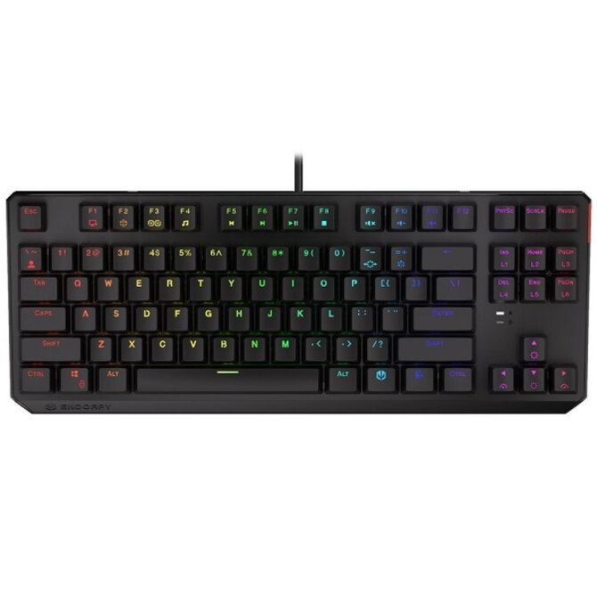 Endorfy herní klávesnice Thock TKL Red/USB/Kailh Red/drátová/mechanická/CZ/SK layout/černá/RGB 