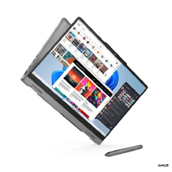 Lenovo IdeaPad 5 2-in-1 14AHP9   Ryzen 5 8645HS/16GB/SSD 1TB/14"/WUXGA/OLED/400nitů/60Hz/touch/Pero/FPR/bez OS/stříbrná