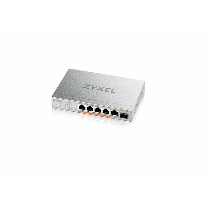 Zyxel XMG-105HP 5 Ports 2,5G + 1 SFP+, 4 ports 70W total PoE++ Desktop MultiGig unmanaged Switch