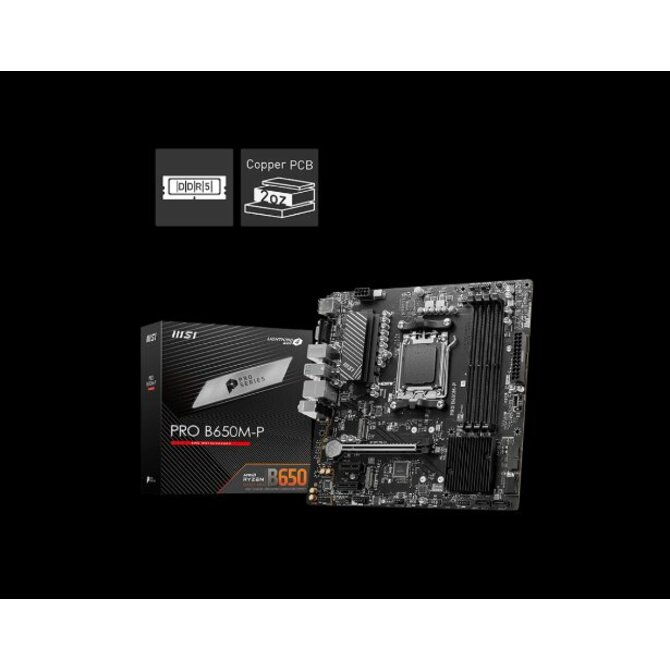 MSI PRO B650M-P, AM5, AMD B650, 4x DDR5, mATX