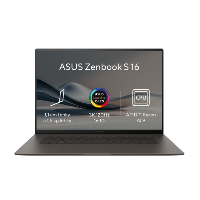 ASUS Zenbook S 16 OLED - Ryzen AI 9 HX 370/32GB/2TB SSD/16"/3K/OLED/Touch/2y PUR/Win 11 PRO/šedá