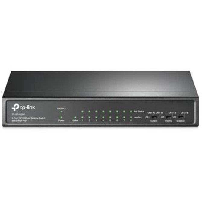 TP-Link TL-SF1009P 9-Port 10/100Mbps Desktop Switch with 8-Port PoE+