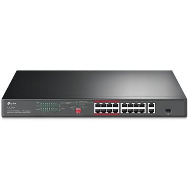 TP-Link TL-SL1218P Switch 16x 10/100Mbps PoE+ 2x GLAN 1x SFP 19"rackmount 150W