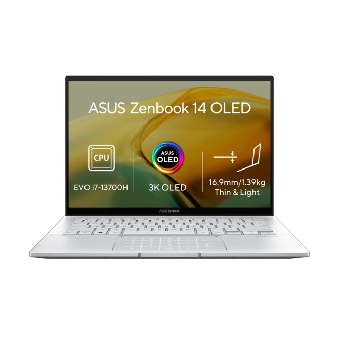 ASUS Zenbook 14 OLED - i7-13700H/16GB/1TB SSD/14"/2,8K/OLED/2y PUR/Win 11 PRO/stříbrná