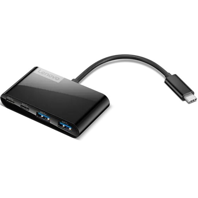 Lenovo Hub Select 4-Port USB-C, 2x USB-A + 2x USB-C, černý