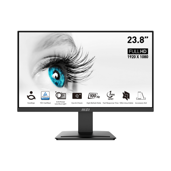 MSI monitor PRO MP2412, 23,8" VA/1920 x 1080 FHD/100Hz/1ms/HDMI/DP