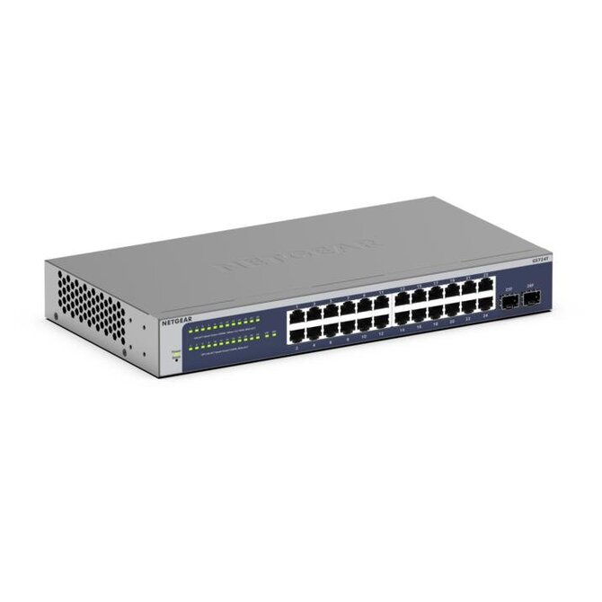 Netgear 24-Port Gigabit Ethernet Smart Switch with 2 SFP Ports - GS724Tv6