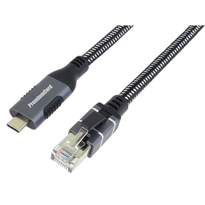 PremiumCord Ethernetový kabel USB-C -> LAN RJ45 10/100/1000 MBIT 1m