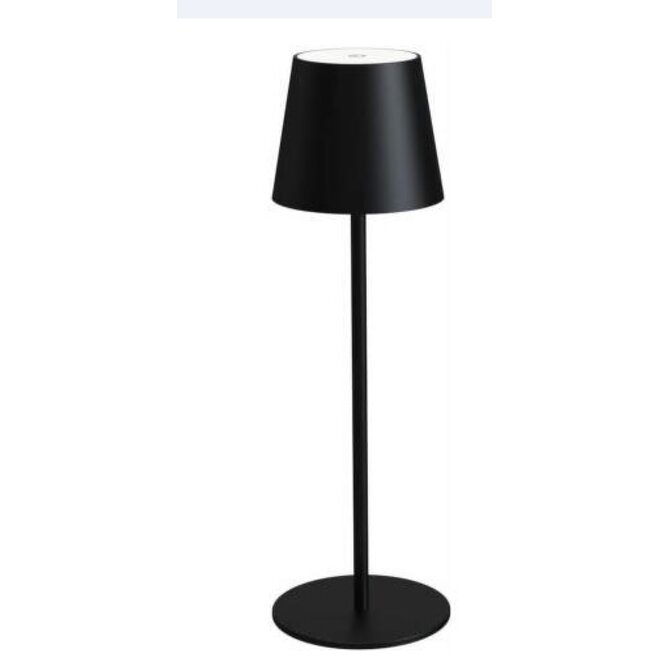 PLATINET TABLE RESTAURANT LAMP WATERPROOF IP44 REGULATION RECHARGABLE BLACK