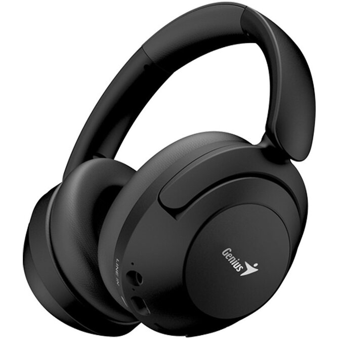 Genius HS-810BT Headset, bezdrátový, náhlavní, mikrofon, Bluetooth 5.3, ovládání hlasitosti, 3,5mm jack, USB-C nabíjení,černý